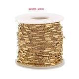 2mm Round Tube Chains Stainless Steel Link Chain DIY Women Necklace Bracelet