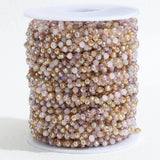 Crystal Stone Stainless Steel Red Purple Beaded Chain for DIY Jewelry