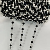 4mm Beaded Chain Crystal KC Copper Beads Chains for DIY Jewelry