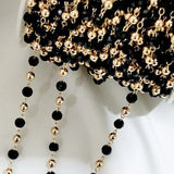 4mm Beaded Chain Crystal KC Copper Beads Chains for DIY Jewelry