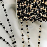 4mm Beaded Chain Crystal KC Copper Beads Chains for DIY Jewelry