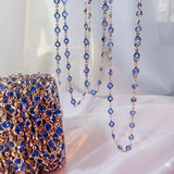 6mm Purple Glass Beaded Chain for Jewelry Making