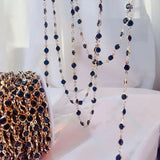 6mm Purple Glass Beaded Chain for Jewelry Making
