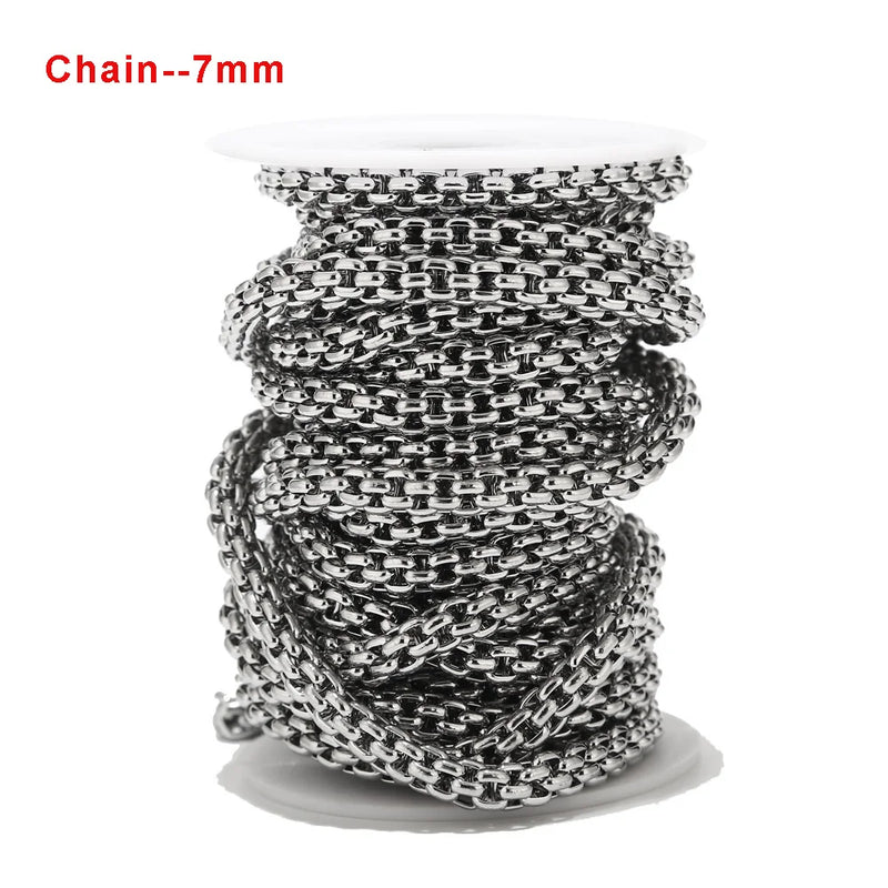 7mm Stainless Steel Heavy Chains Necklace Making Findings