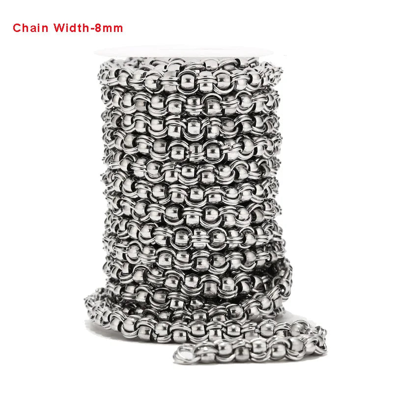 8mm Stainless Steel Cable Chains for DIY Jewelry