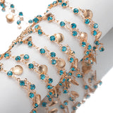 Crystal Beaded Chains Shell Pendants Copper Chains for DIY Jewelry Making