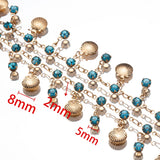 Crystal Beaded Chains Shell Pendants Copper Chains for DIY Jewelry Making