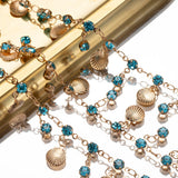 Crystal Beaded Chains Shell Pendants Copper Chains for DIY Jewelry Making
