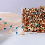 Crystal Beaded Chains Shell Pendants Copper Chains for DIY Jewelry Making
