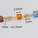 1M Bohemian Cube Beads Chain for KC Choker Bracelets DIY Jewelry