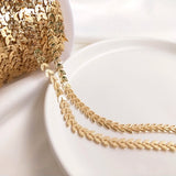 1Meter Brass 14K Plated Fishbone Arrow Aircraft Leaf Chain DIY Jewelry Making