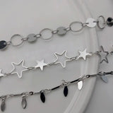 Brass Plated Star & Heart Charms Necklace Chain DIY Bulk Chains B