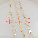Brass Plated Star & Heart Charms Necklace Chain DIY Bulk Chains B
