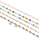 Colorful Cube Stone Copper Beads Necklace Chain for DIY Jewelry Making