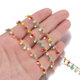 1Meter Crystal Beads Chains Love Pendant Bead Chain DIY Bracelet Necklace