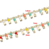 1Meter Crystal Beads Chains Love Pendant Bead Chain DIY Bracelet Necklace