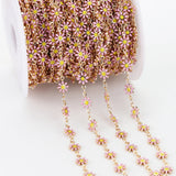 1M Daisy Flower Chain Enamel Beaded Chains for Jewelry Making
