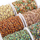 1M Daisy Flower Chain Enamel Beaded Chains for Jewelry Making
