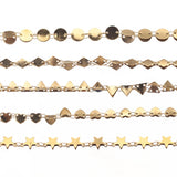 Gold-Plate Tone Circle Star Triangle Stainless Steel Chains for DIY Necklace