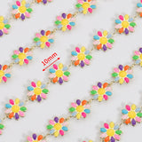 1M Plated Daisy Flower Chain Enamel Beaded Chains for Jewelry Making