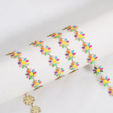 1M Plated Daisy Flower Chain Enamel Beaded Chains for Jewelry Making