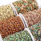 Enamel Flower Chain Beads for Jewelry Making DIY