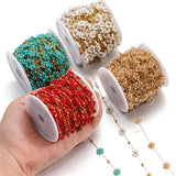 1M Stainless Steel Pearl Braided Flat Link Chains for DIY Jewelry