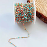 Mix Colors Acrylic Beads Chain for Jewelry Making Pink Beaded KC Chain
