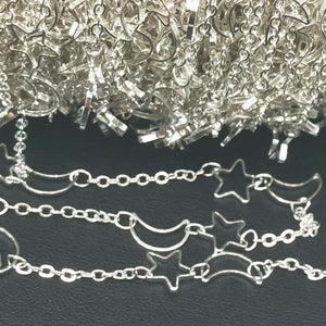 1M Brass Celestial Moon Star Link Chain Circle Bulk Chains