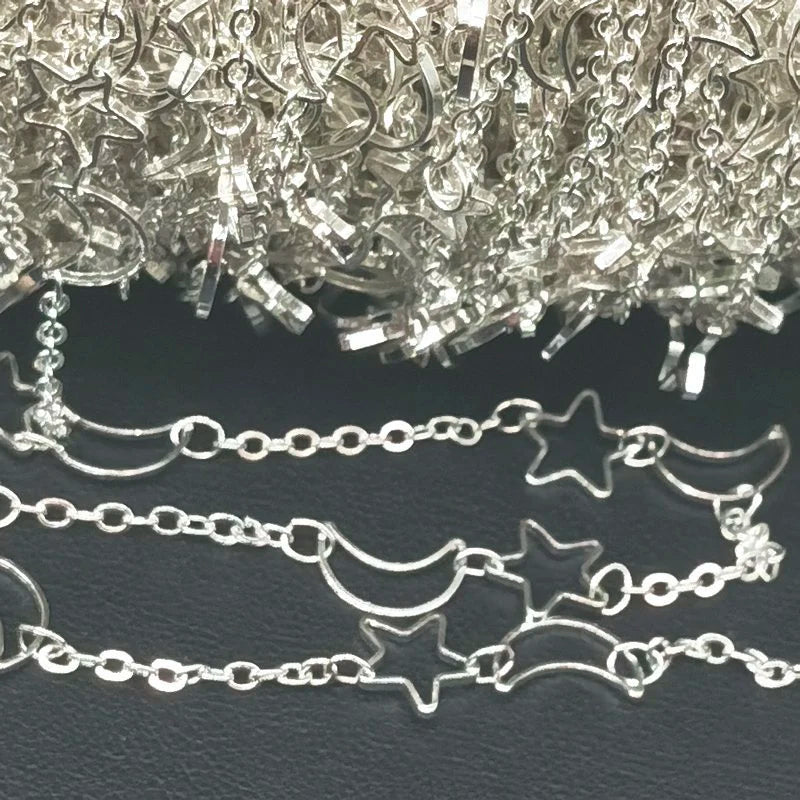 1M Brass Celestial Moon Star Link Chain Circle Bulk Chains