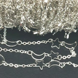 1M Brass Celestial Moon Star Link Chain Circle Bulk Chains