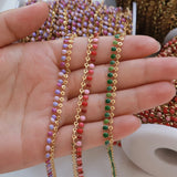 1M Stainless Steel Chain Sunflower Drop Beaded DIY Choker Bracelet Necklace