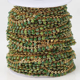 1M Stainless Steel Chain Sunflower Drop Beaded DIY Choker Bracelet Necklace