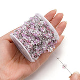 Stainless Steel Chain Flowers Pearl Beads Flat Link Chains DIY Jewelry Making
