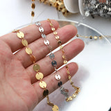 1Meter Stainless Steel Coffee Bean Chain Round Plate Pig Nose Link Chains