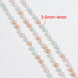 1M Stainless Steel Crystal Stone Beading Chain Macaron Tone Beads Necklace DIY