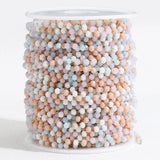 1M Stainless Steel Crystal Stone Beading Chain Macaron Tone Beads Necklace DIY