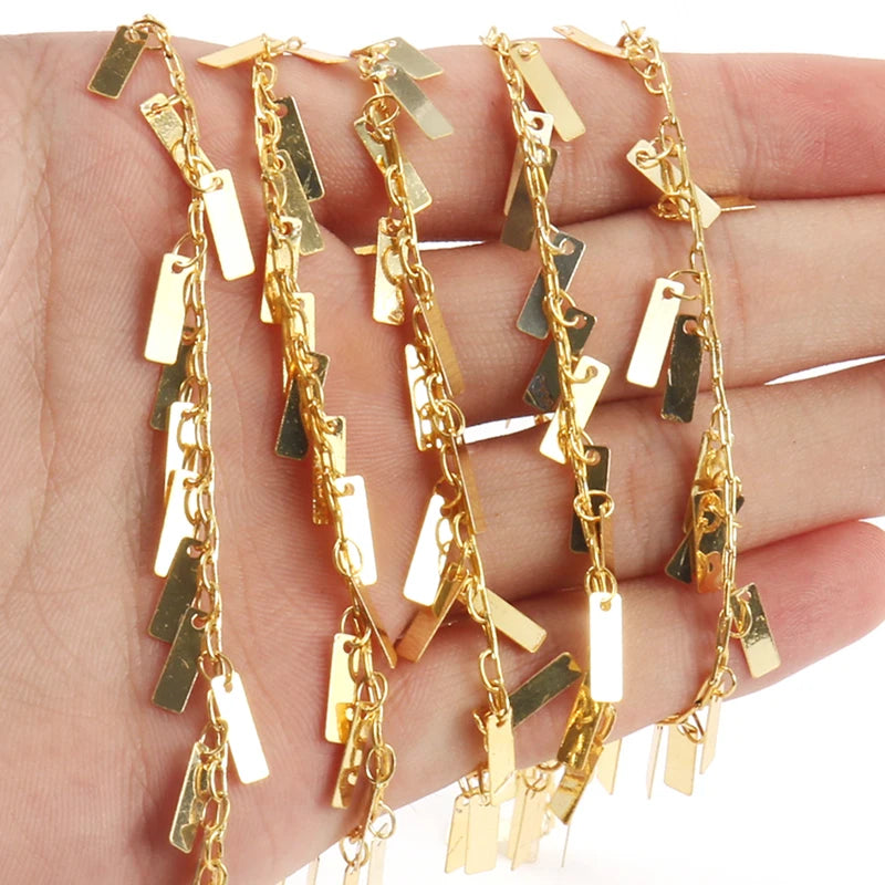 1M Stainless Steel Chain Round Pearl Beads DIY Jewelry Making