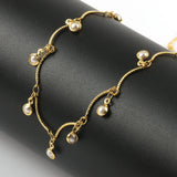 1M Stainless Steel Chain Round Pearl Beads DIY Jewelry Making
