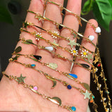 Stainless Steel Chain Stars Moon Daisy Flower Jewelry Making DIY