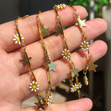 Stainless Steel Chain Stars Moon Daisy Flower Jewelry Making DIY