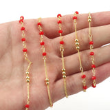 1 Meter Stainless Steel Chain Stone Beads for DIY Jewelry Making