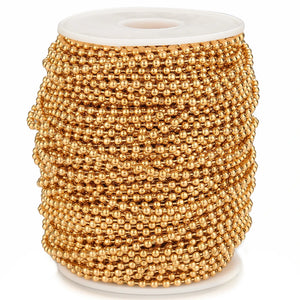 1M Stainless Steel Plated Bead Chains for DIY Jewelry Findings