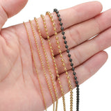 1M Stainless Steel Plated Bead Chains for DIY Jewelry Findings