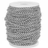 1M Stainless Steel Plated Bead Chains for DIY Jewelry Findings