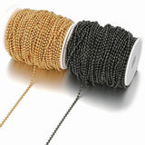 1M Stainless Steel Plated Bead Chains for DIY Jewelry Findings