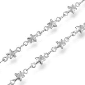 1M Stainless Steel Solid Star Link Beads Chain for DIY Necklace Bracelet