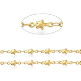 1M Stainless Steel Solid Star Link Beads Chain for DIY Necklace Bracelet