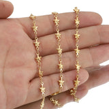 1M Stainless Steel Solid Star Link Beads Chain for DIY Necklace Bracelet