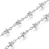 1M Stainless Steel Solid Star Link Beads Chain for DIY Necklace Bracelet